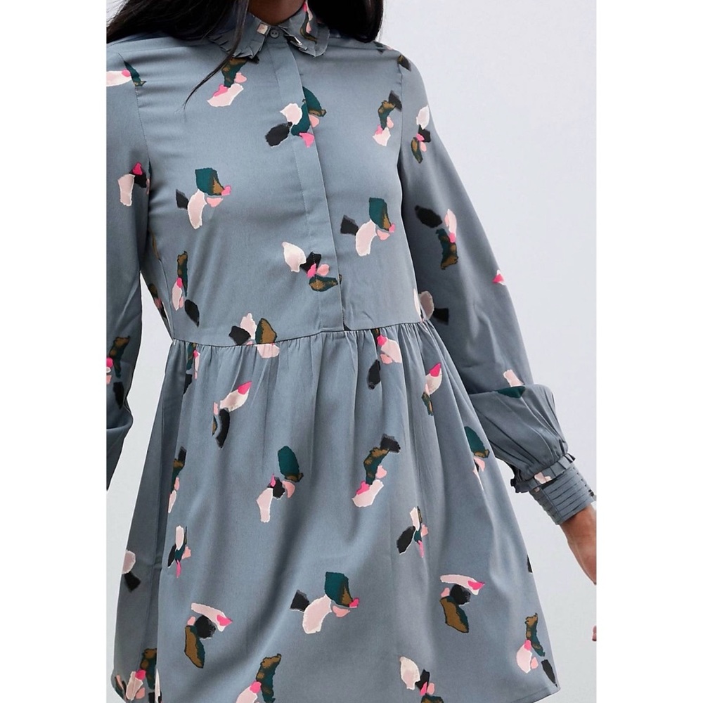 Tall Vera Moda ruffle trim shirt dress